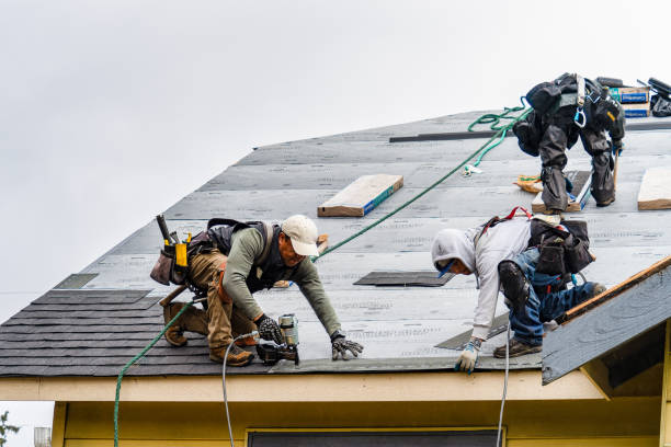 Professional Storm Damage Roof Repair technician working in Madison, OH